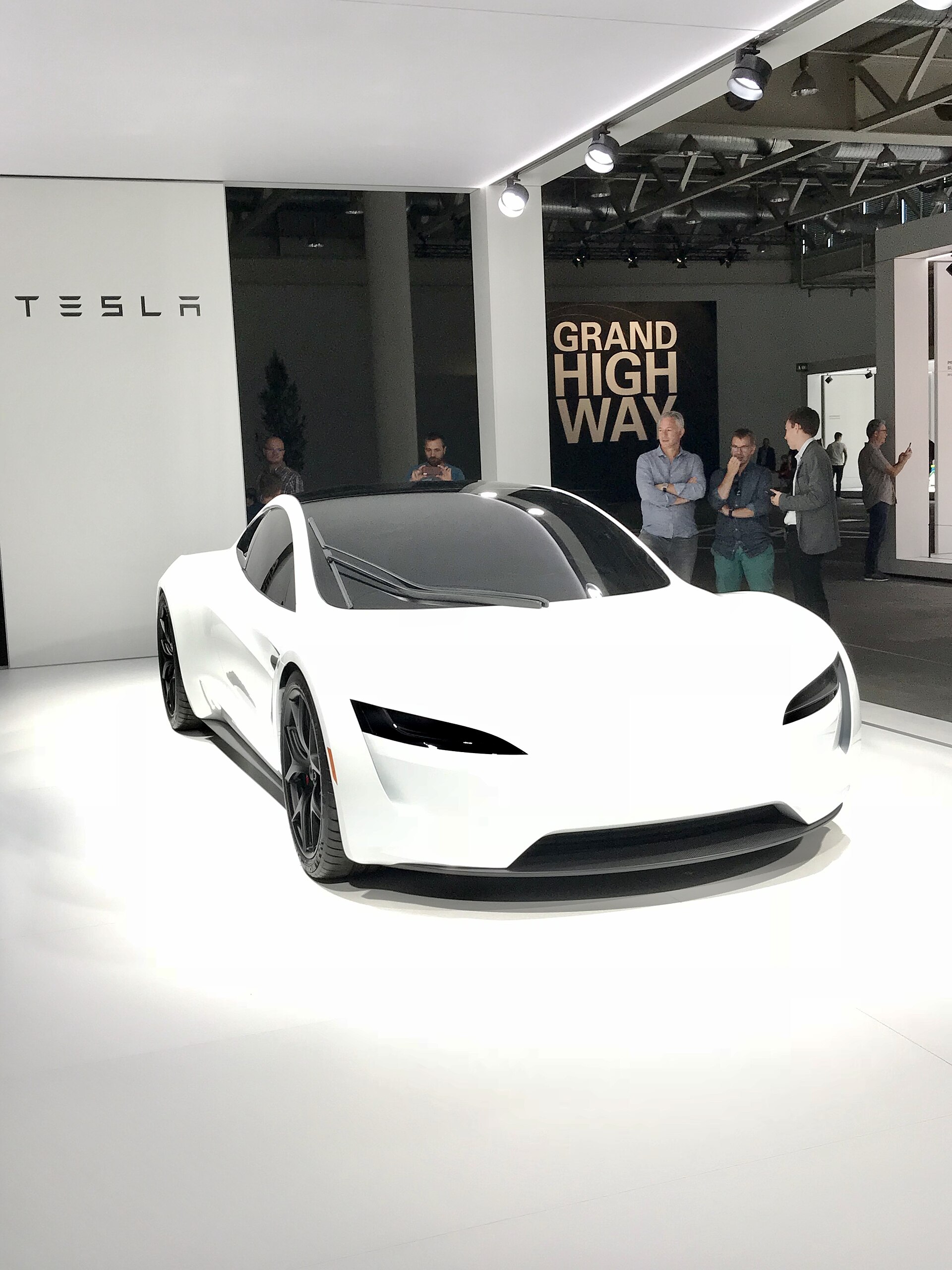 2017-design Roadster prototype on display at Grand Basel, 2018 — not the 2026 reveal car